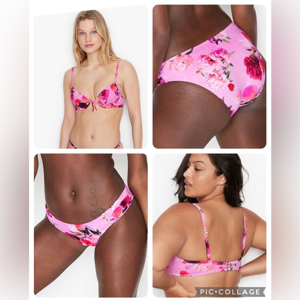 NWT Victoria's Secret Push Up Bikini Set MSRP $64.50 Pink Floral